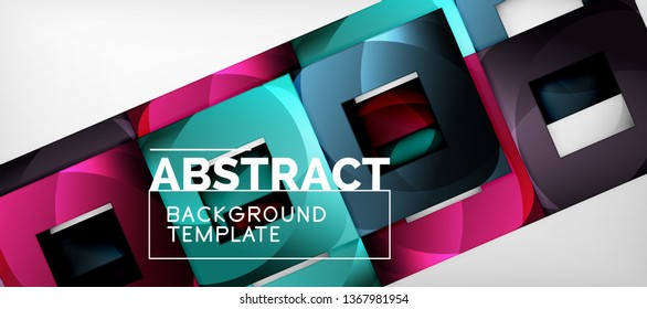 El fondo geométrico de cuadrados abstractos se puede usar en diseño de portada, diseño de libros, fondo de sitio web. Ilustración del vector