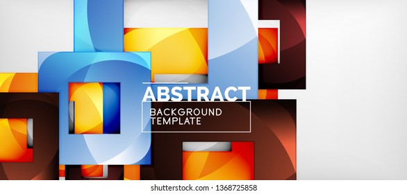 O fundo geométrico dos quadrados abstratos pode ser usado no projeto da capa, no projeto do livro, no fundo do site. Ilustração vetorial