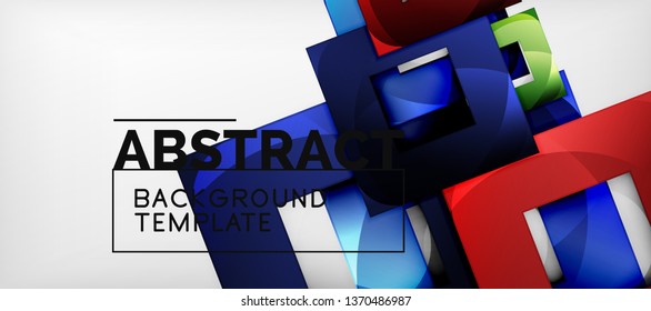 El fondo geométrico de cuadrados abstractos se puede usar en diseño de portada, diseño de libros, fondo de sitio web. Ilustración del vector