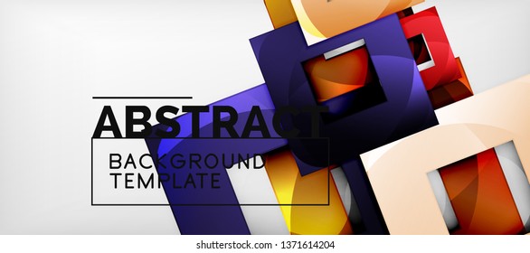 Abstract squares geometric background can be used in cover design, book design, website background. Vector illustration