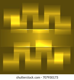 Abstract squares golden background with area for text. Vector illustration.