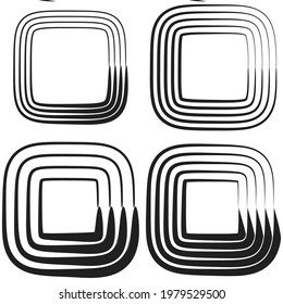 Abstract squares graphics. Vector squares element set