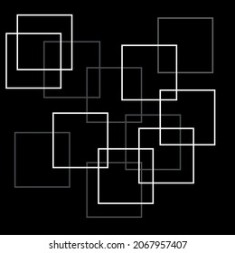 abstract squares on a black background. Stylish print.