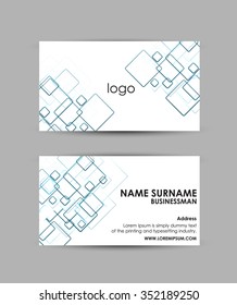 Abstract squares pattern - Business card vector design template.  