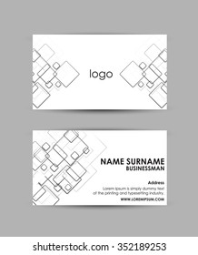 Abstract squares pattern - Business card vector design template.  