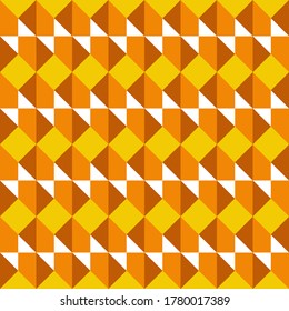 Cuadros abstractos y patrón de collage de ilusiones de perspectiva.  Diseño de patrones sin fisuras vectoriales para textil, moda, papel y envoltura. 