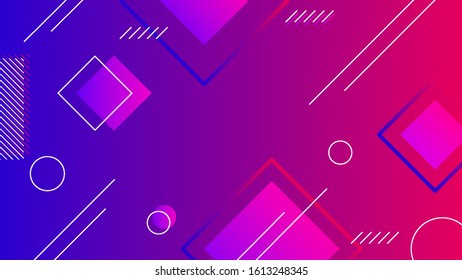 Abstract squares in pink gradient background with blue lines. Use for modern design, cover, template, decorated, brochure, flyer.