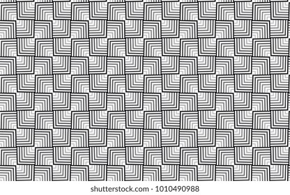 Abstract squares seamless pattern. Stroke vector background. optic illusion wave effect