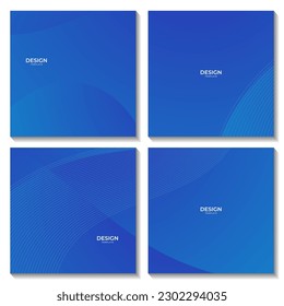 abstract squares set blue wave gradient background for business
