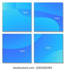 abstract squares set bright blue wave gradient background for business