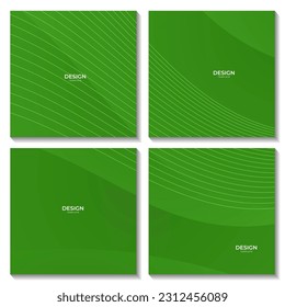 abstract squares set green gradient colorful wave background for business