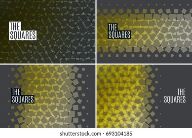 Abstract squares vector design elements for graphic layout.