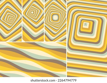 Abstract squares within squares. Optic art illustration. Wavy pattern with optical illusion. Abstract striped background. 3d vector pattern for brochure, poster, presentation, flyer or banner.
