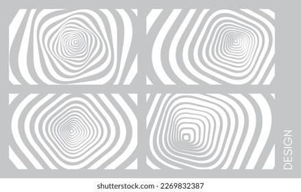 Abstract squares within squares. Optic art illustration. Black and white design. 3d vector patter for brochure, poster, presentation, flyer or banner.