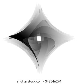 Abstract squarish element on white. Vector art.