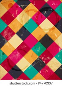 Abstract squary colorful retro background