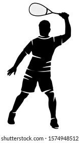 abstract squash player vector illustration