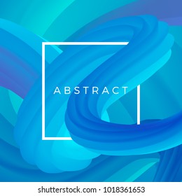 Abstract squeeze wave. Colorful liquid form. 3d Dynamic shape background. Vector illustration
