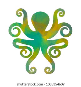 Abstract squid vector background, look like watercolor drop style
