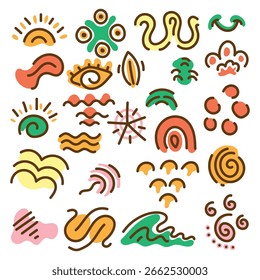 Abstract squiggle collection doodle illustration