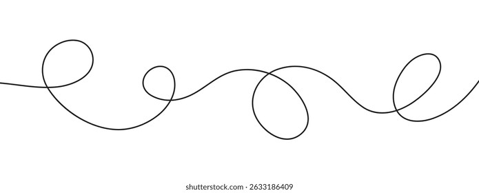 Abstract squiggle curly line. Seamless pattern of continuous wavy lines. Curved line design. 