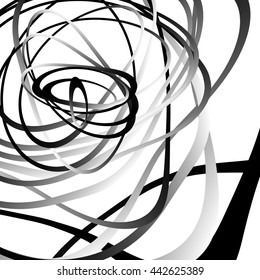 Abstract squiggle, squiggly, curvy lines. Monochrome geometric pattern.
