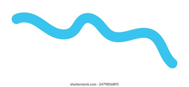 Abstract Squiggle wavy thin line. Squiggle Line Element banner. Vector illustration.