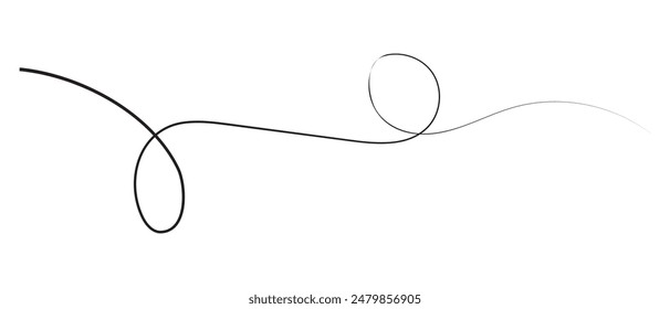 Abstract Squiggle wavy thin line. Squiggle Line Element banner. Vector illustration.