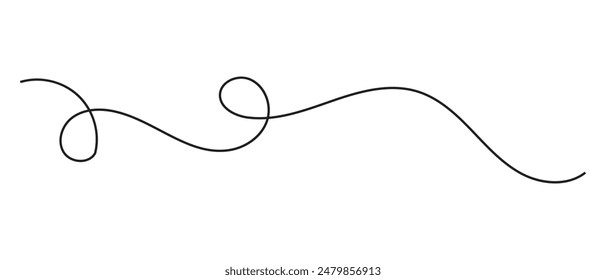 Abstract Squiggle wavy thin line. Squiggle Line Element banner. Vector illustration.