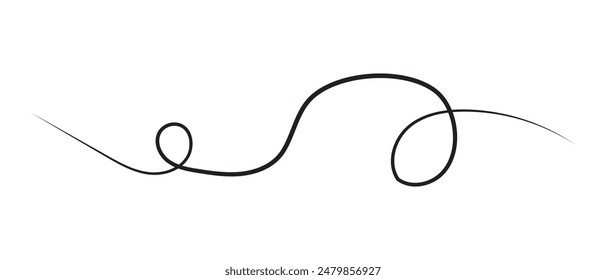 Abstract Squiggle wavy thin line. Squiggle Line Element banner. Vector illustration.