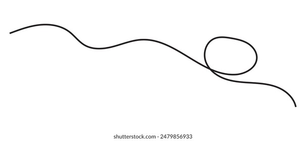 Línea delgada ondulada Abstractas Squiggle. Anuncio del elemento de línea Squiggle. Ilustración vectorial.
