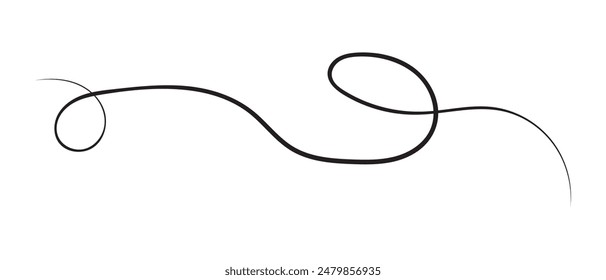 Abstract Squiggle wavy thin line. Squiggle Line Element banner. Vector illustration.