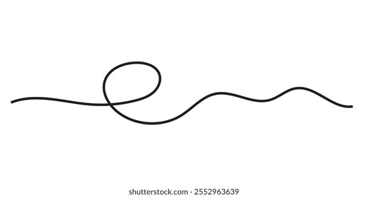 Abstract Squiggle wavy thin line. Squiggle Line Element banner. Vector illustration. 333