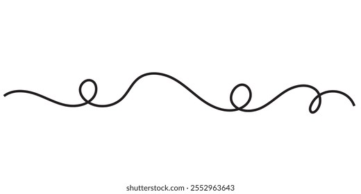 Abstract Squiggle wavy thin line. Squiggle Line Element banner. Vector illustration. 333