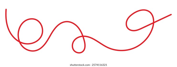 Abstract Squiggle wavy thin line. Squiggle Line Element banner. Vector illustration.