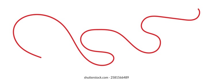 Abstract Squiggle wavy thin line. Squiggle Line Element banner. Vector illustration.