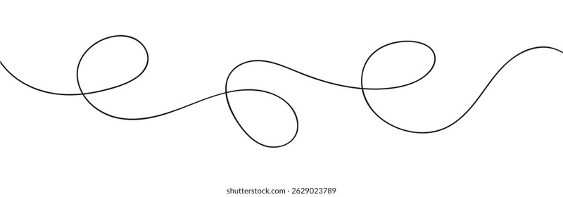 Abstract Squiggle wavy thin line. Wavy wiggle stripe pattern collection. Curved single line.	