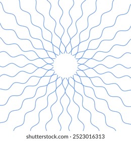 abstract squiggly curvy radial pattern on white background vector