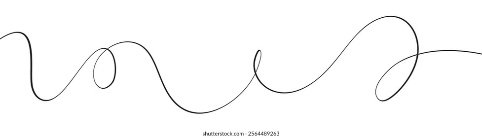 Abstract squiggly line pattern background with wavy and irregular loops. Thin curvy shapes background. Flat vector illustration isolated