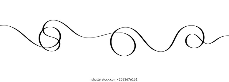 Abstract squiggly line pattern background with wavy and irregular loops. Thin curvy shapes background. Flat vector illustration isolated.
