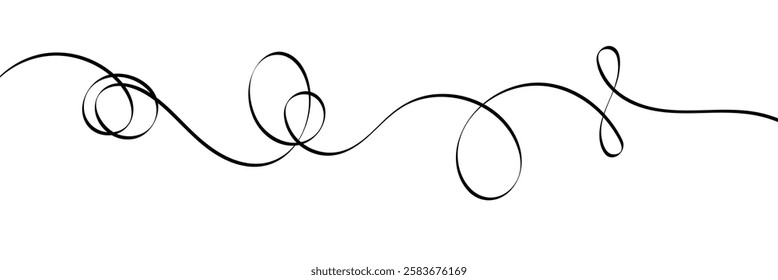 Abstract squiggly line pattern background with wavy and irregular loops. Thin curvy shapes background. Flat vector illustration isolated.
