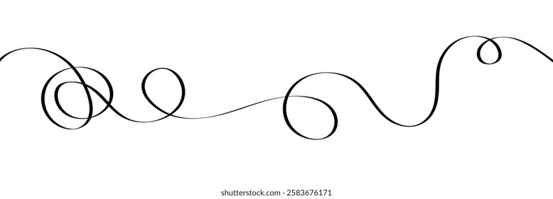 Abstract squiggly line pattern background with wavy and irregular loops. Thin curvy shapes background. Flat vector illustration isolated.
