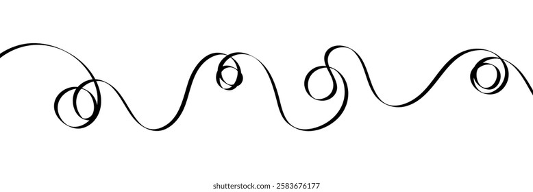 Abstract squiggly line pattern background with wavy and irregular loops. Thin curvy shapes background. Flat vector illustration isolated.
