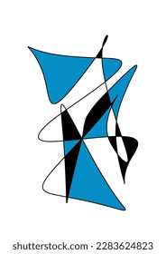 Abstract squiggly modern background with continuous lines.