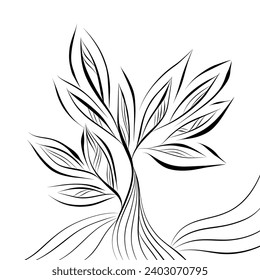Abstract squiggly modern background with continuous lines. minimalistic arts background black and white