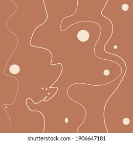 Abstract squiggly pattern in peachy pink colour. Beautiful as a seamless repeat pattern or a placement print.