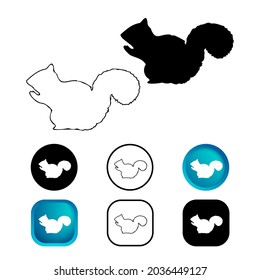 Abstract Squirrel Animal Icon Set