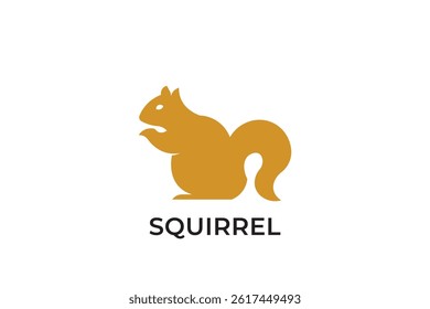 Abstract squirrel logo design, squirrel logo with simple design vector template