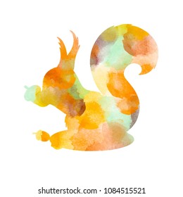 Abstract squirrel vector background, look like watercolor drop style