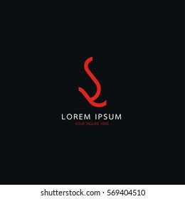 abstract sr combine element logo design